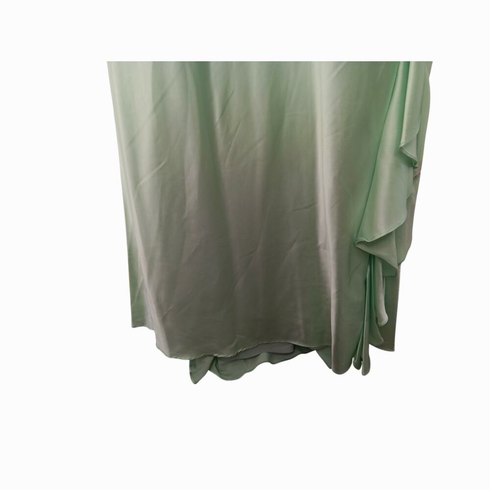 New with Tags Mac Duggal 67815 Ruffle Slit Dress 12 Mint Green Wedding Party - Picture 6 of 16